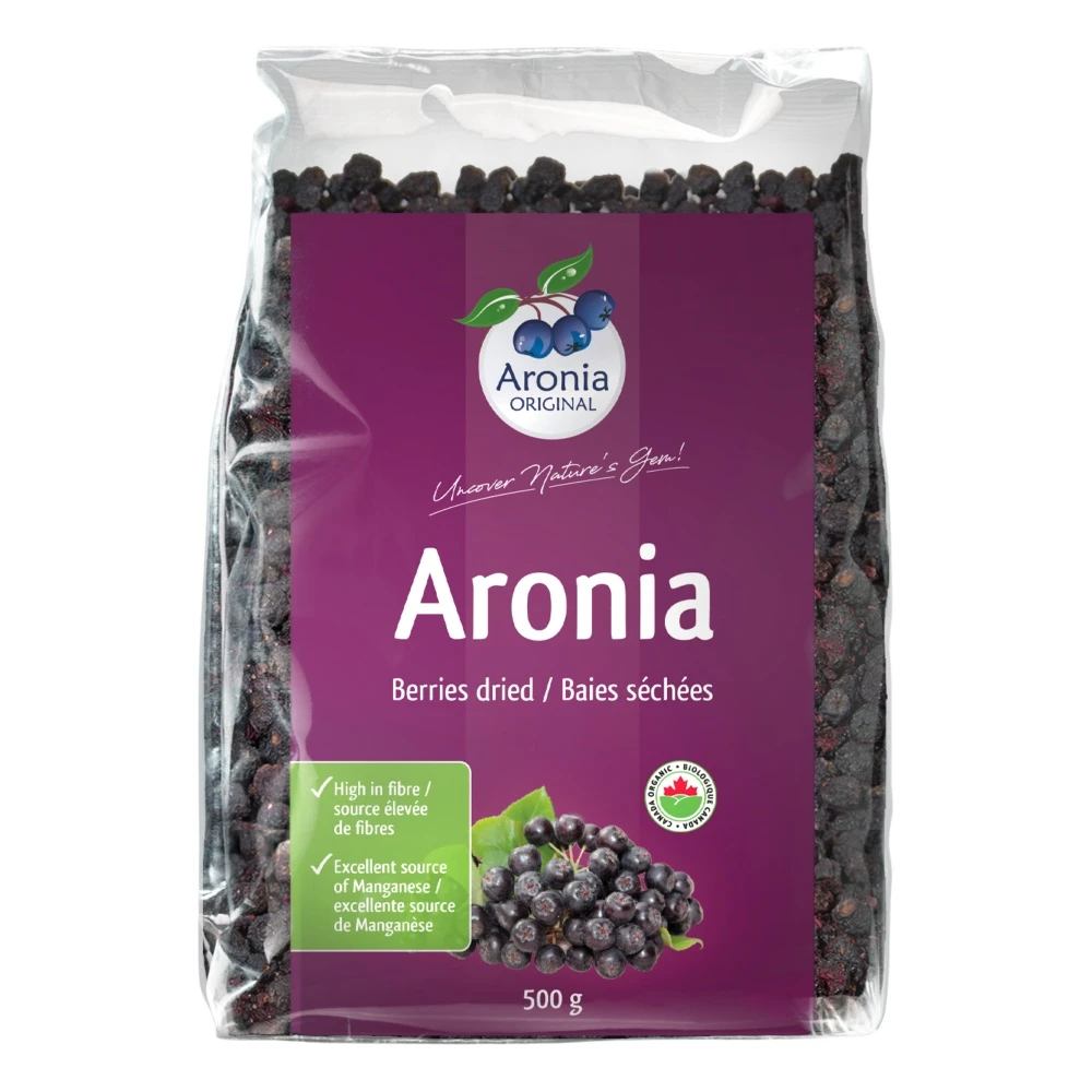 Organic Dried Aronia Berries 500g | Whole Berry, No Sugar Added